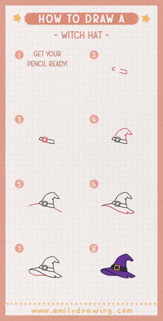 how to draw a witch hat pinterest pin